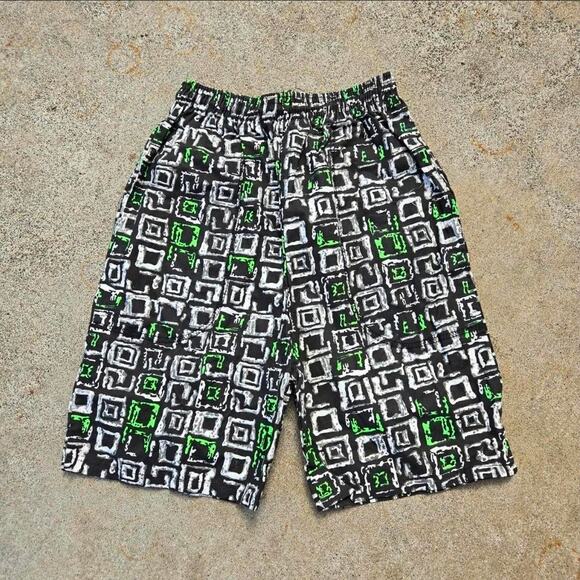 Geckobrands Other - Vtg 80s 90s GECKO Abstract Geometric All Over Print Surf Shorts Youth Med USA